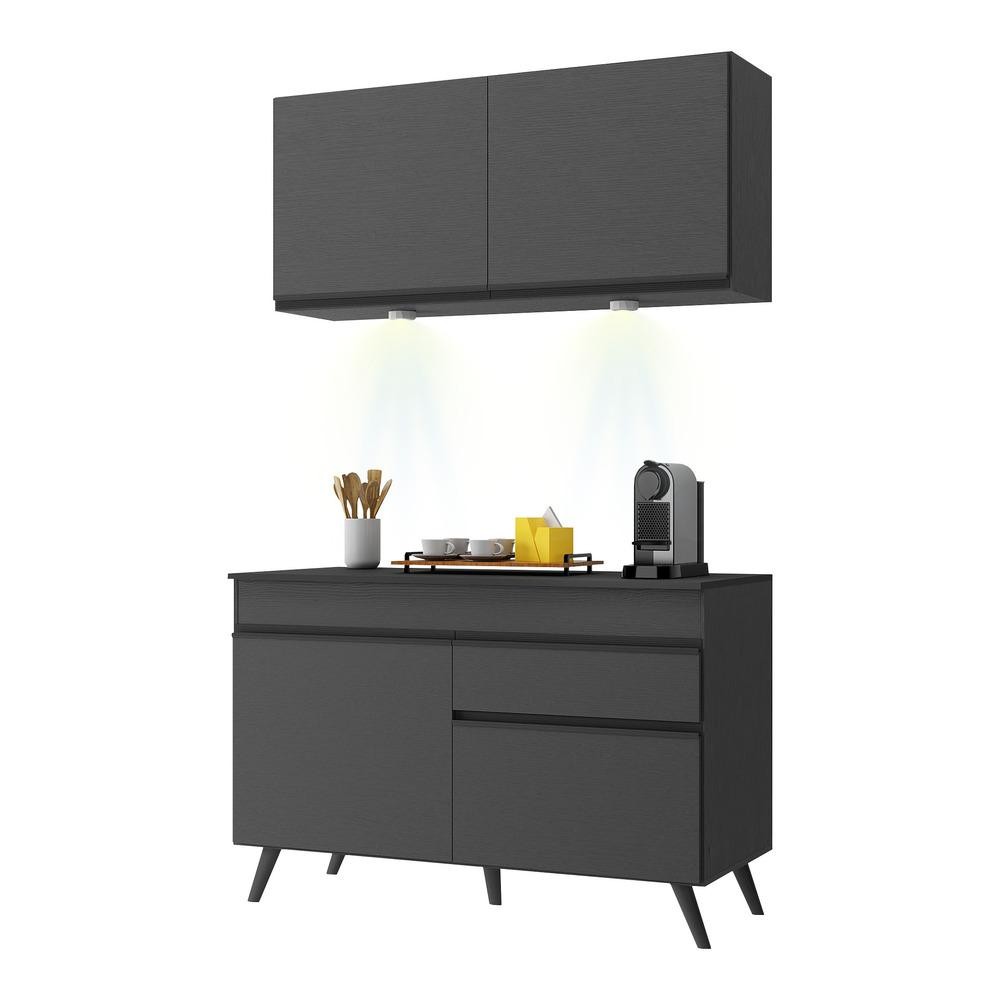 Armário de Cozinha Compacta 120cm com Leds Veneza Up Multimóveis V2012 - Home & Living