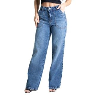 Calça Jeans Sawary Wide Leg - 280598 em Oferta na Shopee