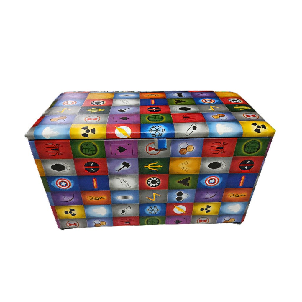 Puff Bau Grande Retangular Organizador De Objetos Herois 65x40x30