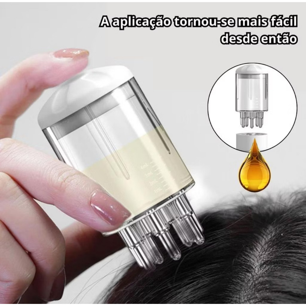 Tratamento Do Couro Cabeludo Óleo Soro De Crescimento Aplicar Pente De Massagem Da Cabeça Cabelo Aplicador De Guia De Lí
