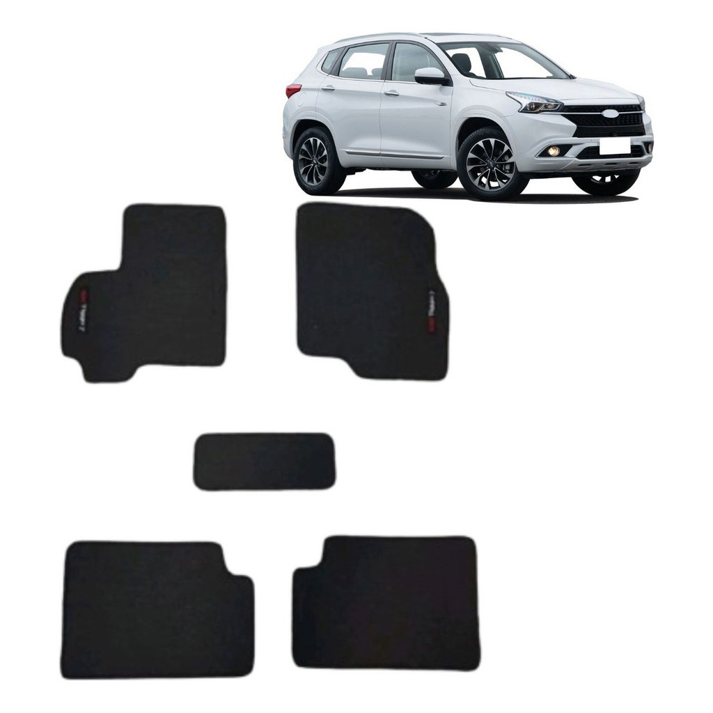 Kit Tapetes 5 Peças  Carpete Preto Carro Tiggo 7 2019 A 21