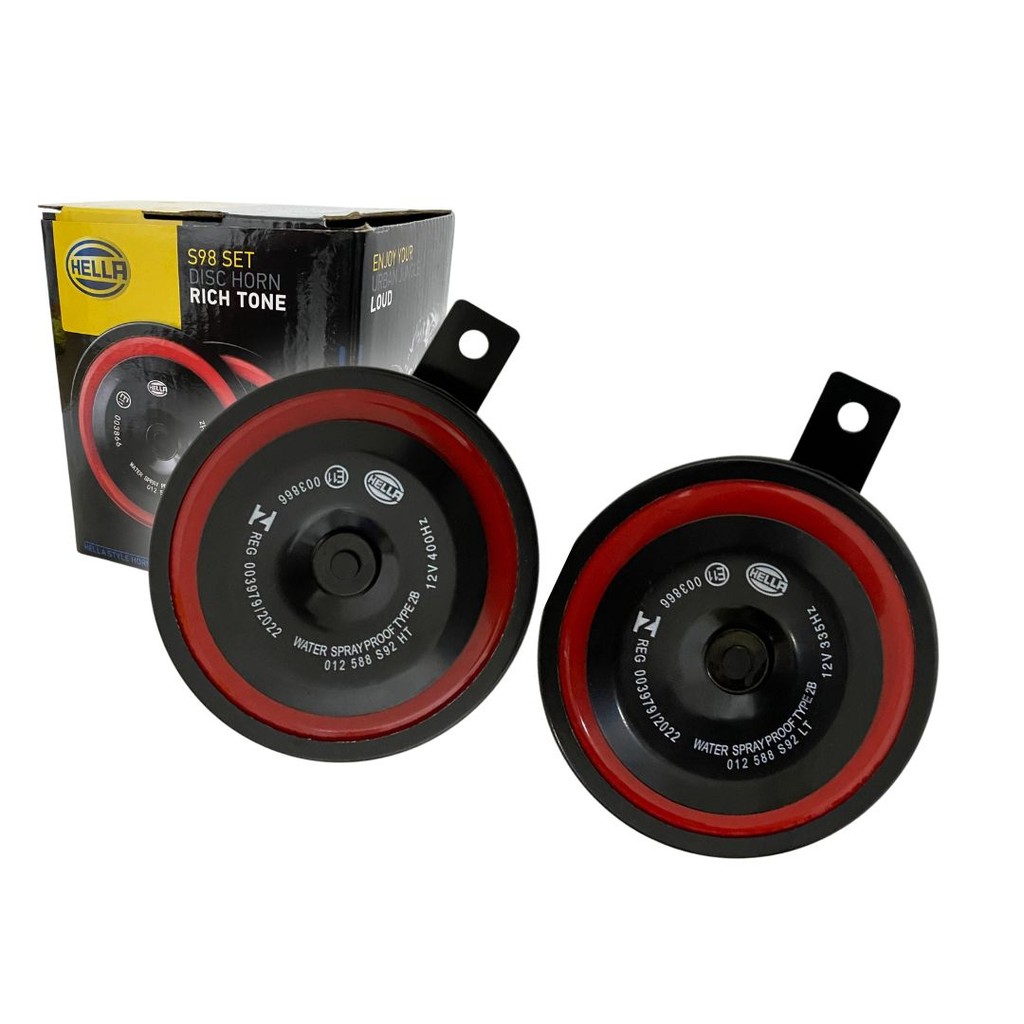 Par Buzina Paquerinha Grave Agudo Para Ford VW GM Fiat Universal 12V S98 Hella 3AM012588341 - Spare Parts and Accessories for Vehicles
