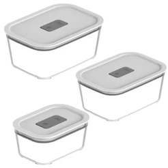 Potes Hermético C/ Tampa 370/725/1200ml Multiuso Marmita Microondas Alimento Cozinha Geladeira Armazenamento