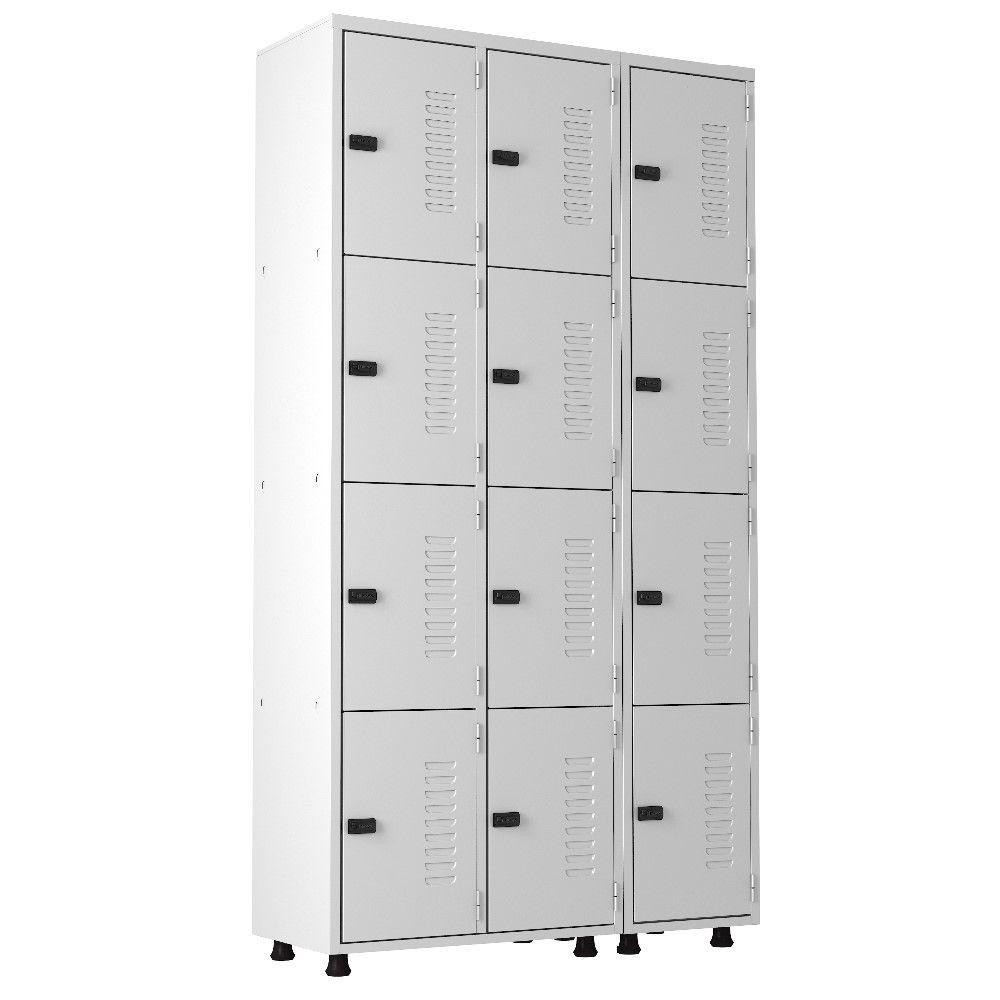 Armário  Aço 12 Portas Academia Guarda Volume Trinco Cinza em Oferta na Shopee
