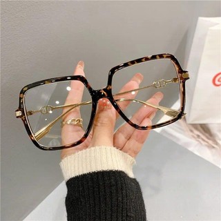 Moda Oversized Quadrado Óculos Retro Feminino Anti-Azul Luz Bloking Armação De Metal Tendência De Computador Óptico