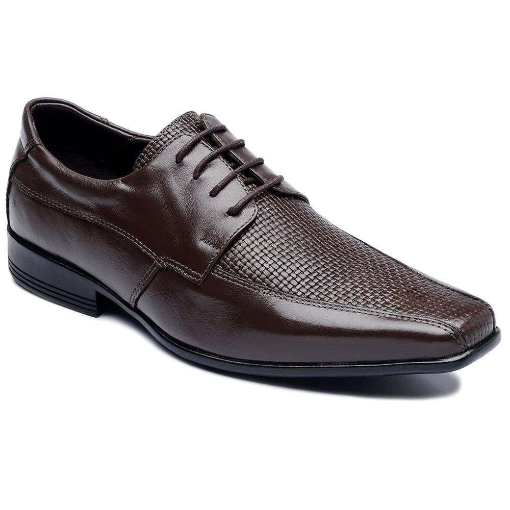 Sapato Social Masculino Couro Legítimo Oxford Marrom E Preto Ranster Com Cardaço Conforto E Elegância Estilo Moderno