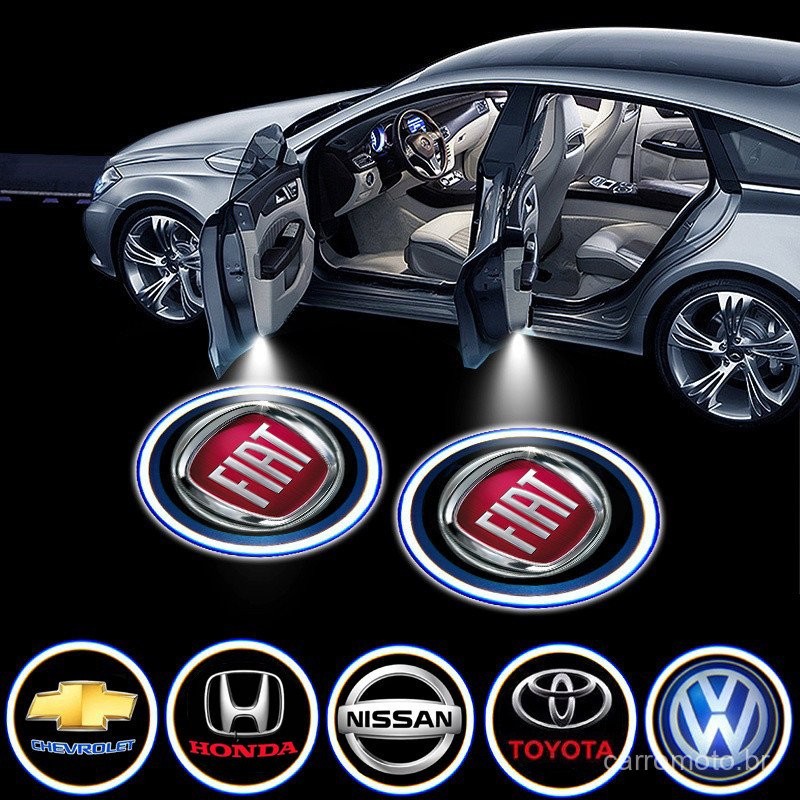 1par fiat Chevrolet LED Shadow Projector Lights Cortesia Passo Bem-vindo Porta Emblema Laser