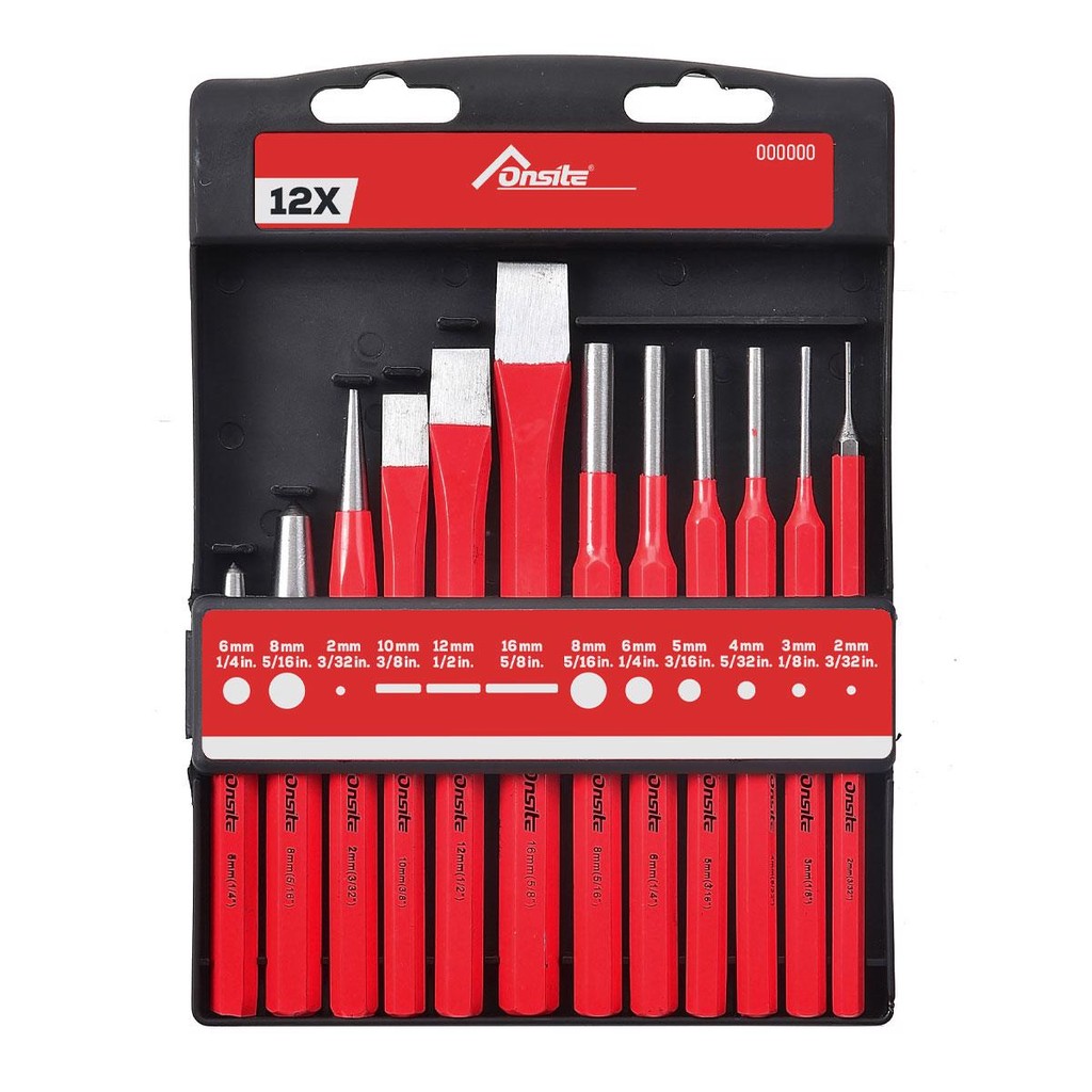 Jogo Talhadeira / Saca-Pino / Punção - 12 Peças (708007) - Onsite em Oferta na Shopee