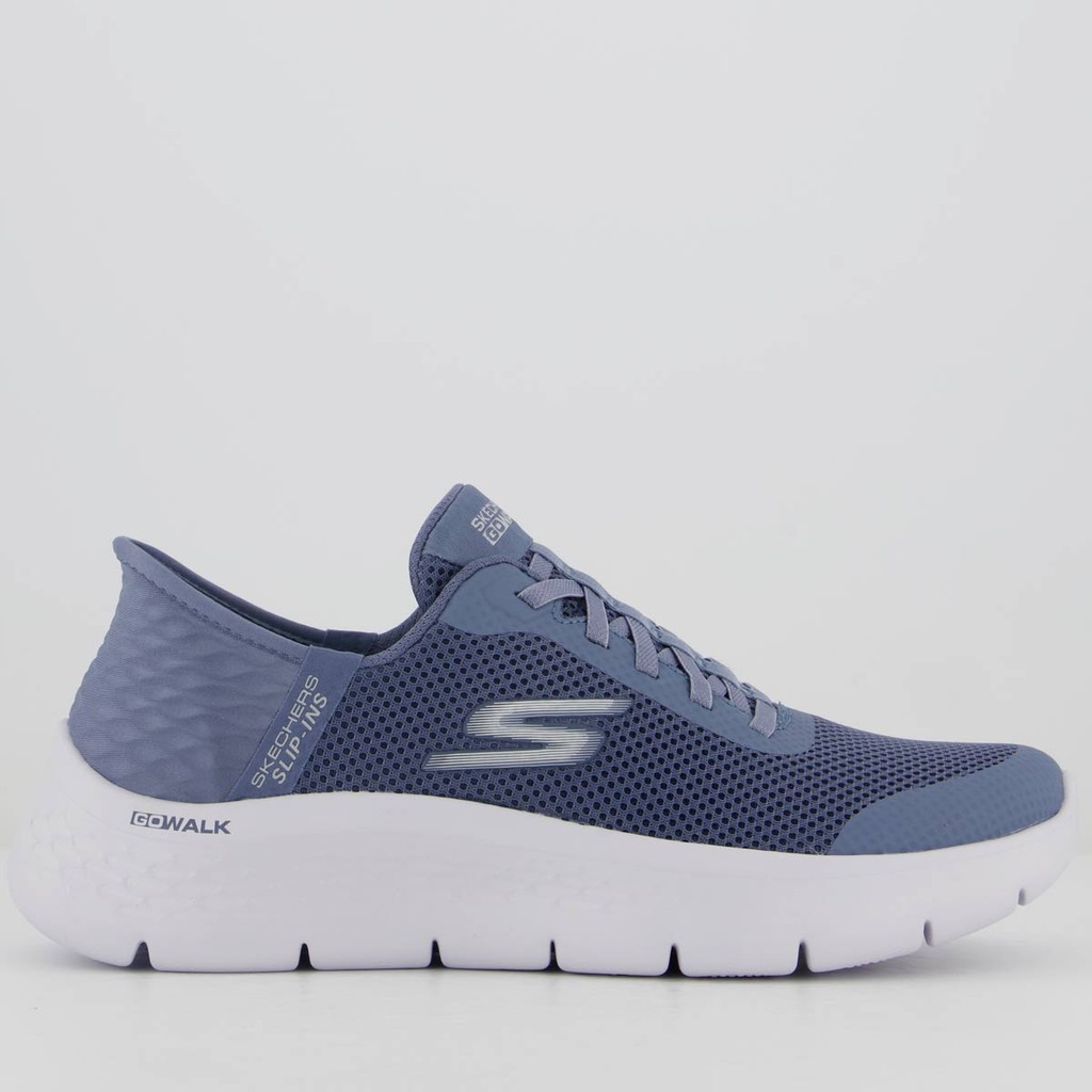 Tênis Skechers Go Walk Flex Feminino Azul em Oferta na Shopee