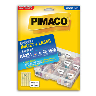 Etiqueta inkjet/laser A4251 com 25 folhas Pimaco em Oferta na Shopee