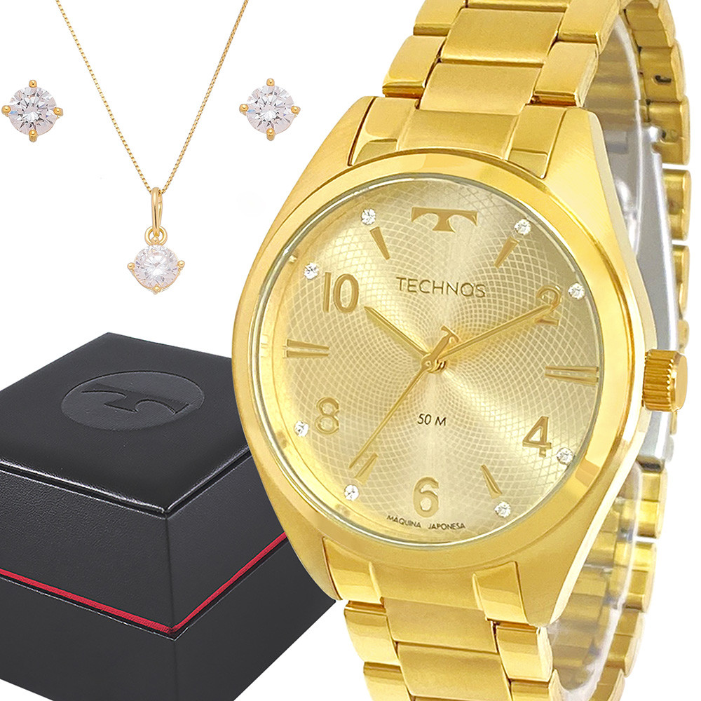 Relógio Technos Feminino Dourado Luxo Analógico Original - Watches
