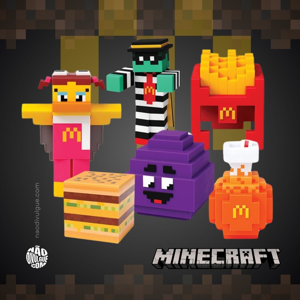 Bonecos McDonald's x Minecraft Lacrado - McDonald's