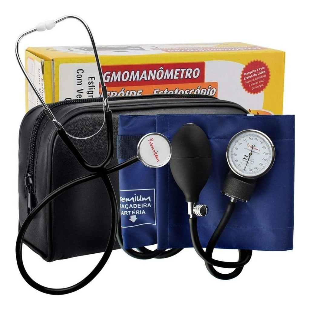 Kit Enfermagem Esfigmomanometro + Estetoscópio Simples Premium Gtech medidor de Pressão