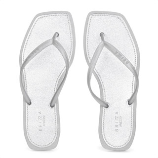 Chinelo Brizza Arezzo Bico Quadrado Metal Square Prata - Feminino em Oferta na Shopee