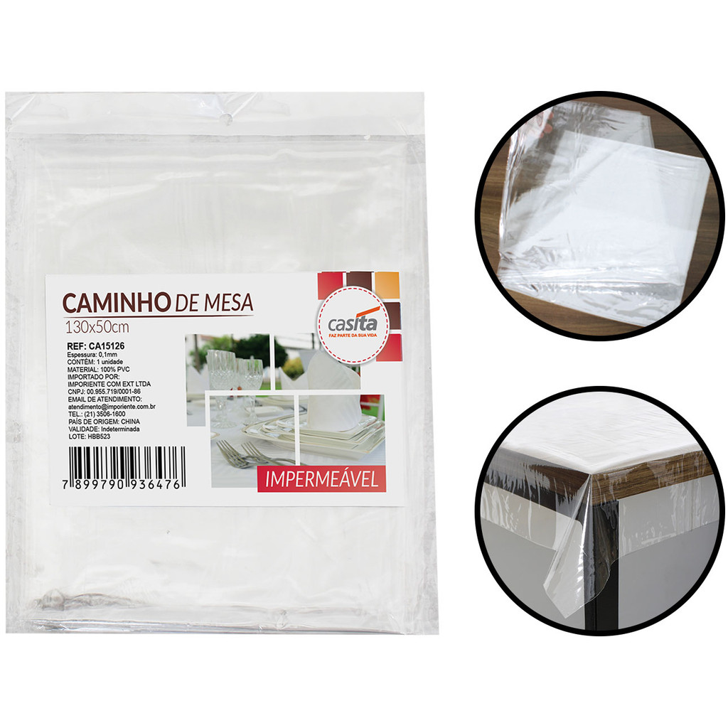 Caminho De Mesa Toalha Retangular 130x50cm Plástica Transparente Impermeável P/ Jantares Festas Eventos em Oferta na Shopee