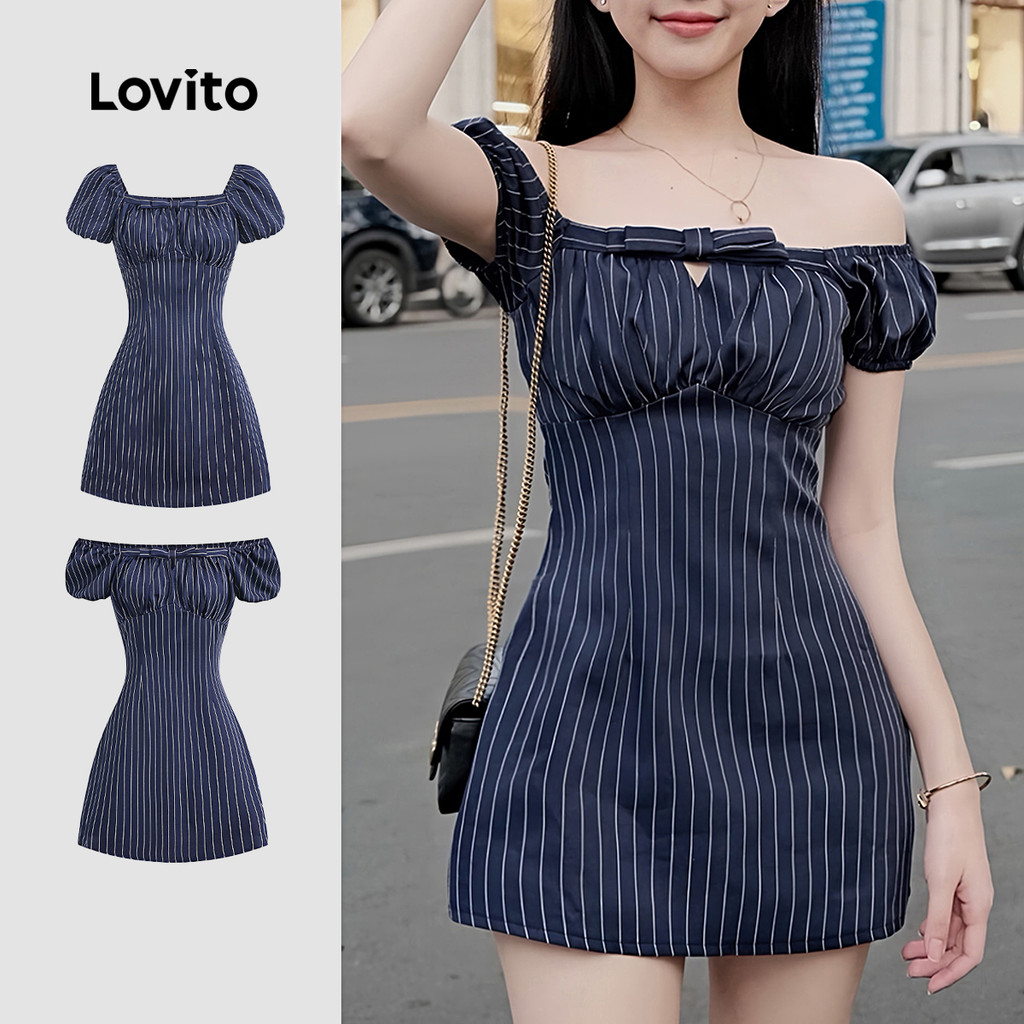 Lovito Vestido Casual Com Laço De Verão/Primavera Para Mulheres L128ED418 - Women Clothes