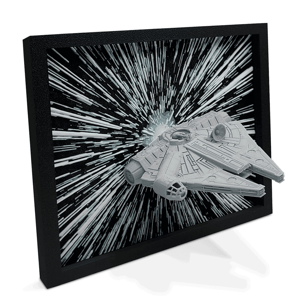 Quadro Decorativo 3D Star Wars - Millennium Falcon