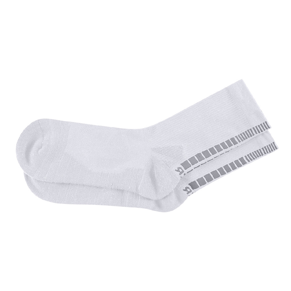 Meia Esportiva com Cano Alto Canelado Branca em Oferta na Shopee