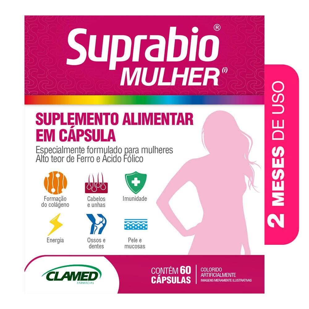 Suplemento Alimentar Suprabio Mulher c/ 60 Cápsulas em Oferta na Shopee