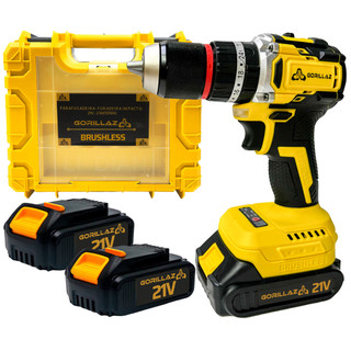Furadeira Parafusadeira Impacto Sem Fio 2 Baterias 21v Brushless 3/8 10mm Gorillaz Gpb-100 Bivolt Com Maleta em Oferta na Shopee