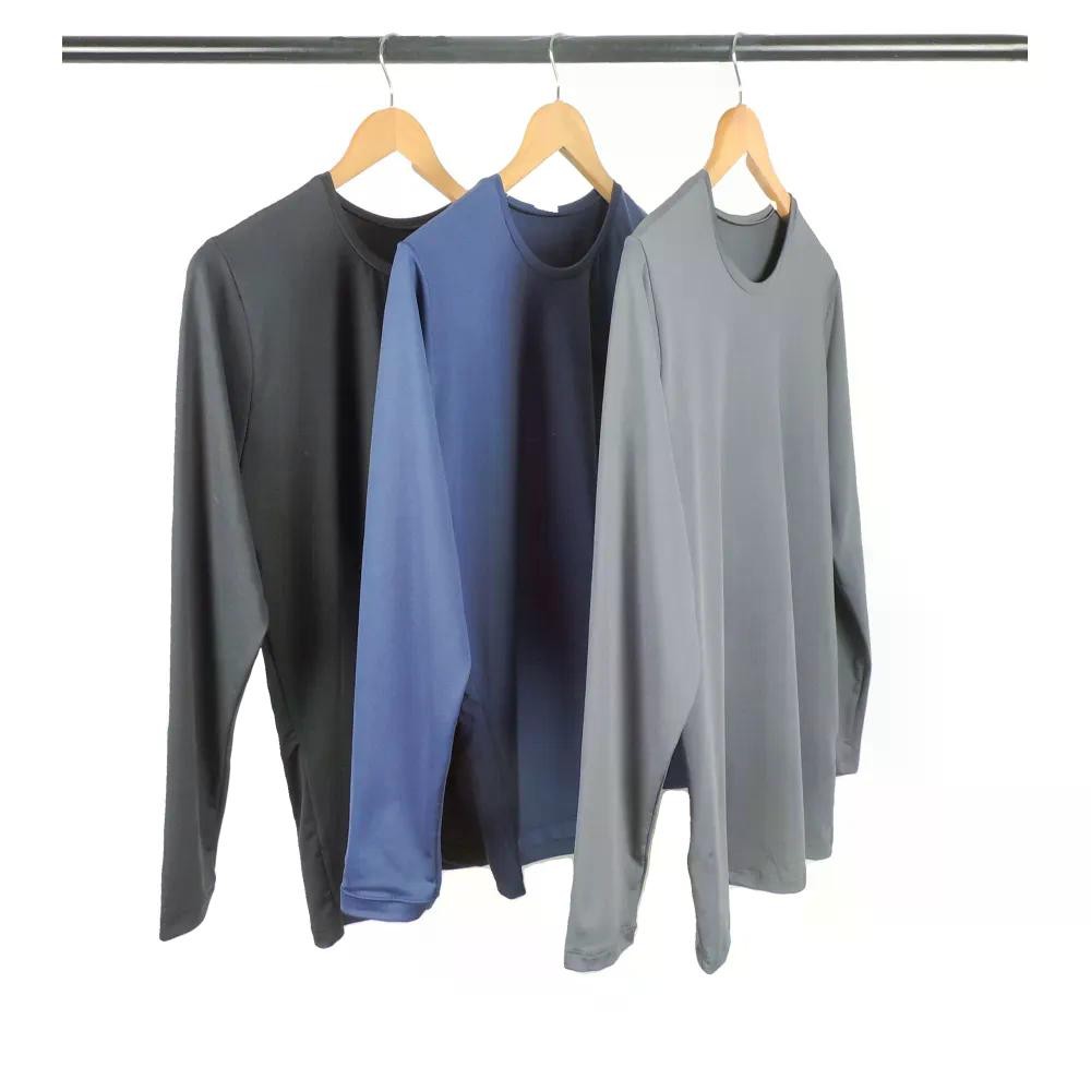 Kit 3 Camisetas Segunda Pele Feminina Proteção UV Térmica - Cores sortidas