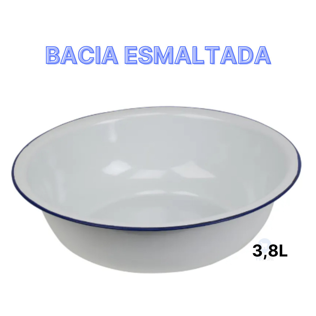 Bacia Esmaltada Branca Milla 3,8 litros tam 30