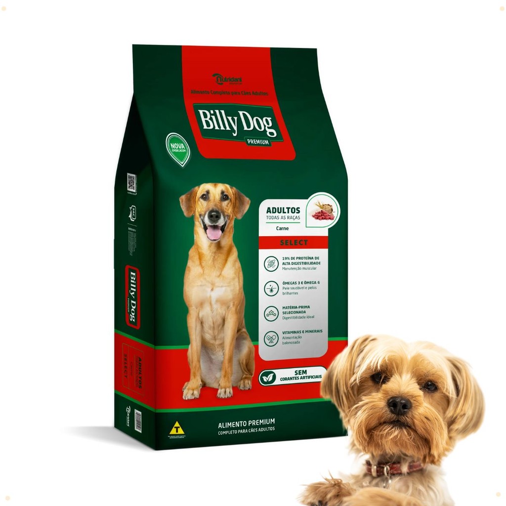 Ração Premium Billy Dog Select 15 kg para Cães Adultos