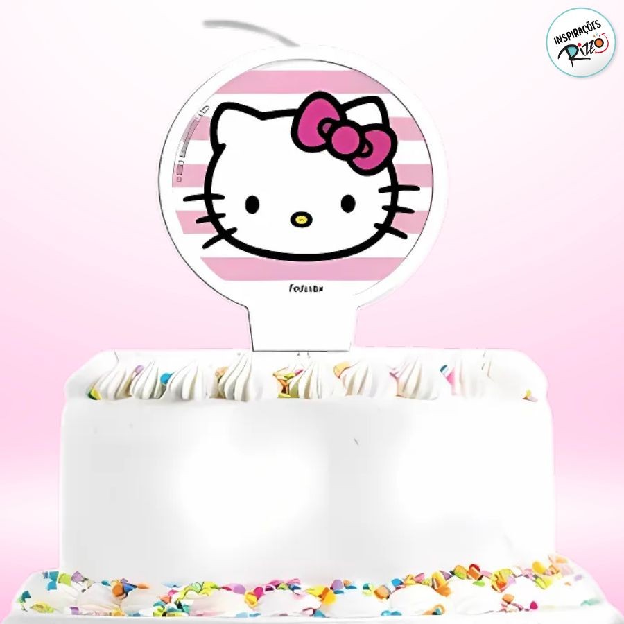 Vela Plana - Hello Kitty - 1 unidade - Festcolor - Rizzo