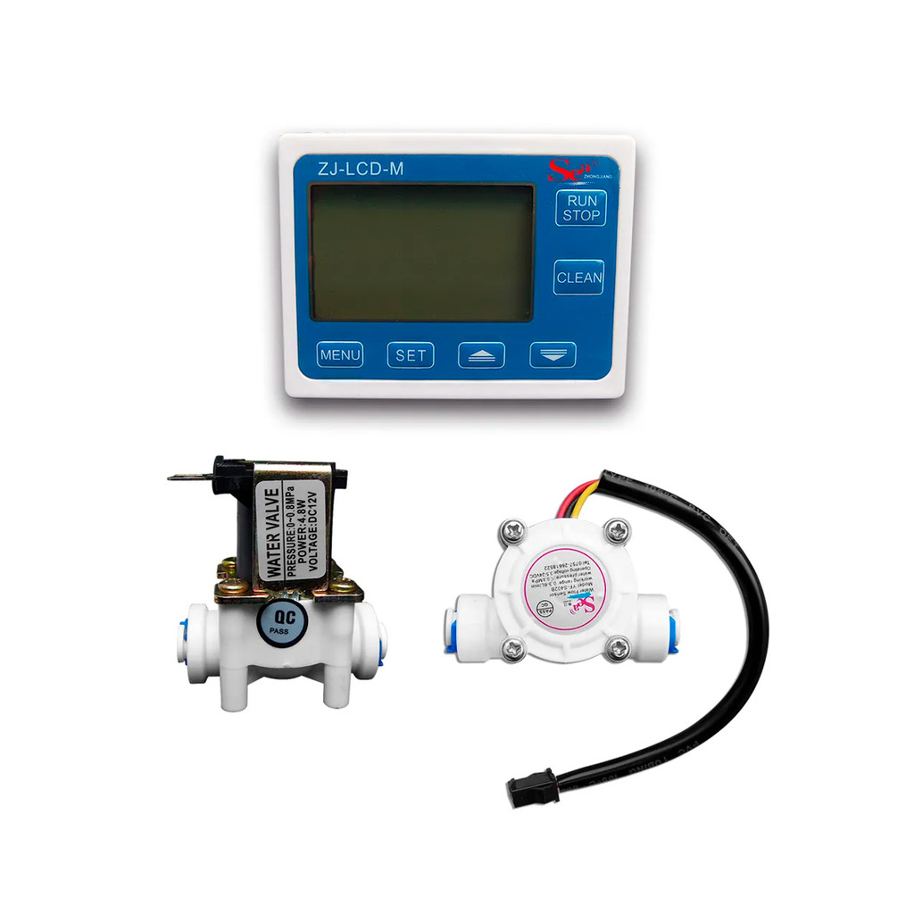 Controlador Fluxo De Água + Válvula Solenóide + Sensor