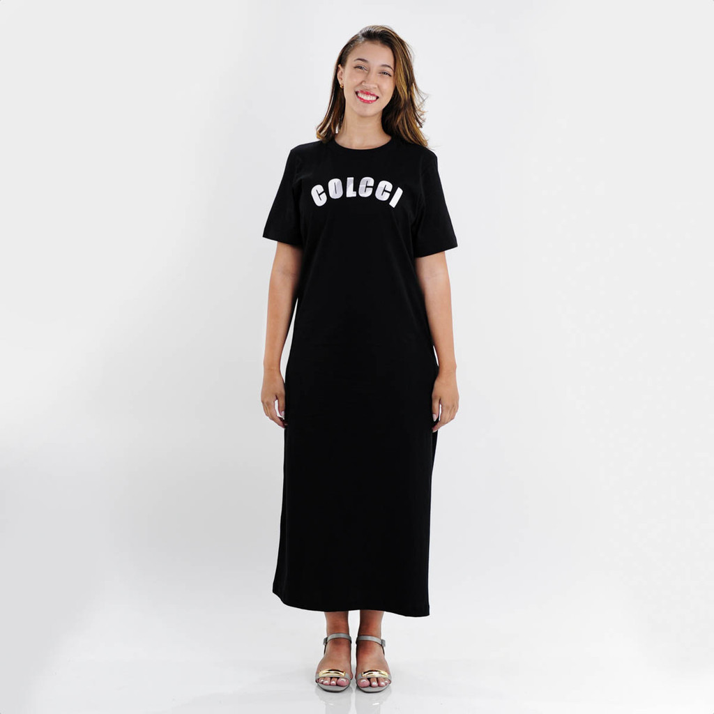 Vestido Colcci Midi T-Shirt Dress Preto - Feminino em Oferta na Shopee