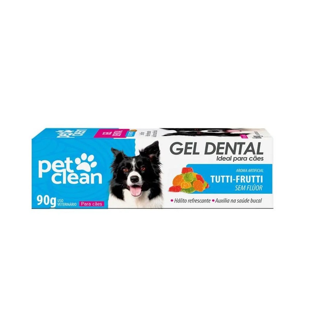 Gel Dental Tutti-Frutti 90 g Hálito Refrescante - Pet Clean em Oferta na Shopee