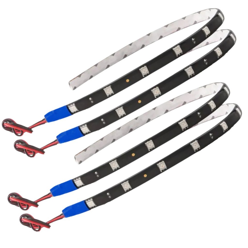 KIT 4 FITA SILICONADA 12 LED 30 CM AZUL em Oferta na Shopee