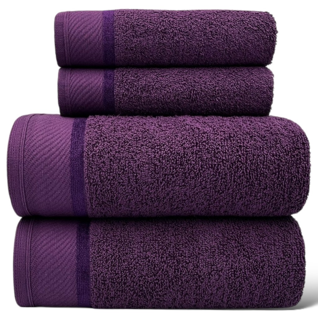 Jogo de Toalhas Gigante / Banhão 4 Peças  Eleganz - Vinho - (02 Banho + 02 Rosto) - LMpeter em Oferta na Shopee