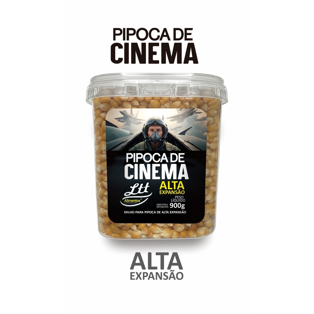 Milho de Pipoca De Cinema No Pote 900g Pipoca Alta Expansão - Super Linha Premium Mais Tempero