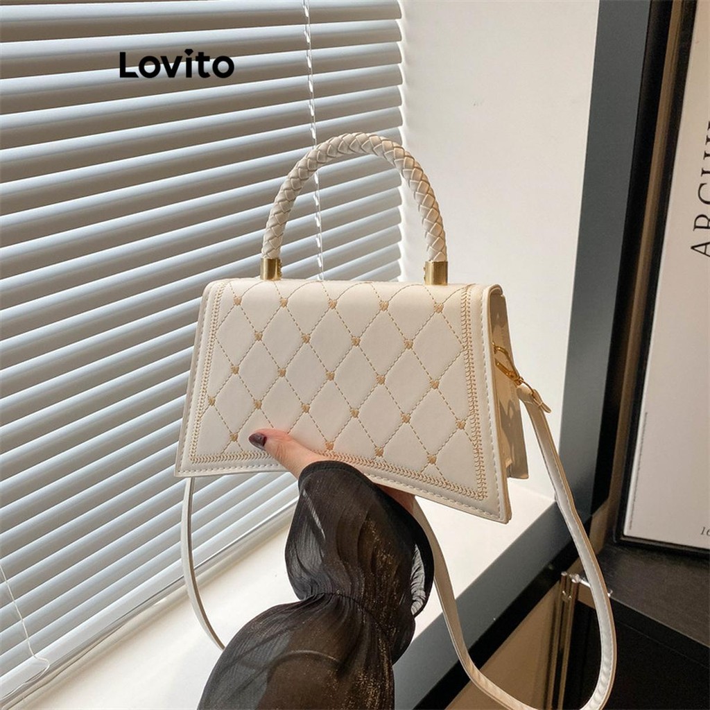 (Trendy) Lovito Elegante de bordado deslocamento estudante delicada pequena bolsa de ombro mulheres LFA54267 - Women Bags