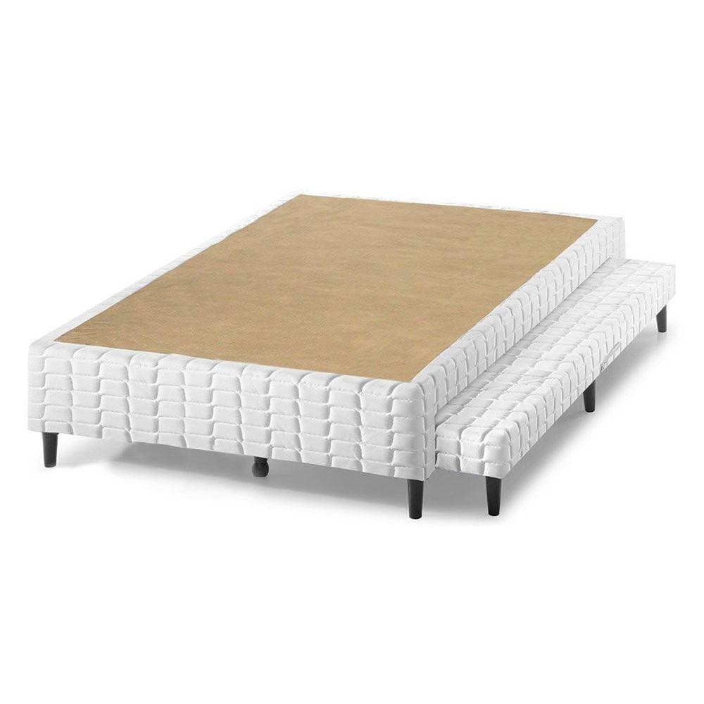 Cama Box Base c/Auxiliar Universal Casal Bordado White (138x188x25) - D Angelis Anjos em Oferta na Shopee