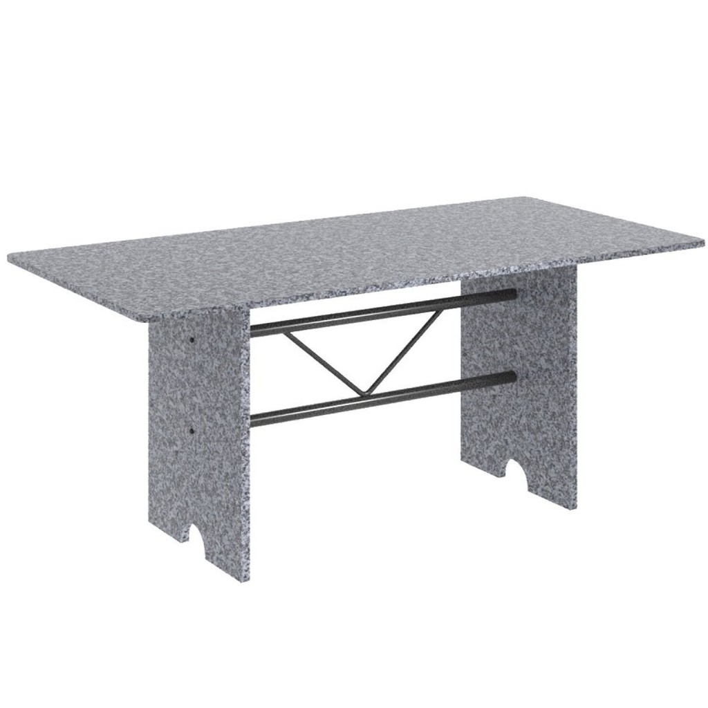 Mesa para Cozinha 180x75cm Tampo Granito  Martelado Prata/Ocre em Oferta na Shopee