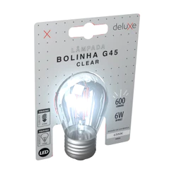 Lampada Led Bolinha G45 Clear 6w 600lm 6500K E27 Deluxe