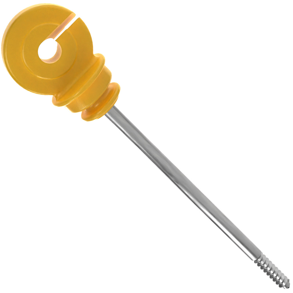 650un Gancho Isolador Longo 19cm Cerca Elétrica Anti-UV Fixação Rural Para Mourão Amarelo Uso Rural