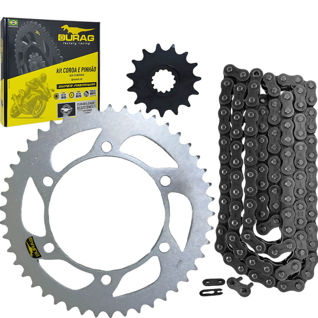 Kit Relação Transmissão Yamaha XT 660 R/ XT 660 X 2004 a 2018 Reforçado Aço 1045 Durag + Max Premium