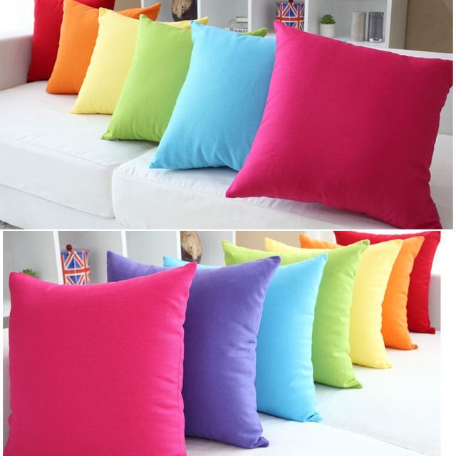 Capas de Almofadas Decorativas Com Ziper Invisivel 45cm X 45cm Quarto Sala Escritorio Varias Cores