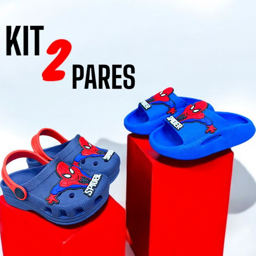 Kit 2 Pares Babuche Infantil Masculino – Sandália Criança Super Confortável Leve Antiderrapante