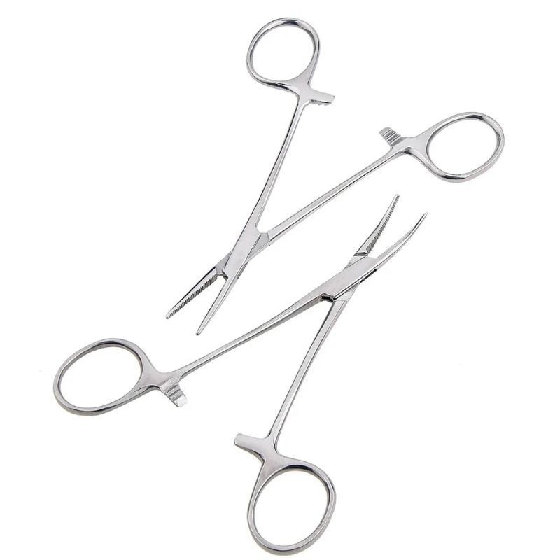 Pinça Hemostática Mosquito Reta/Curva Halstead 12cm Aço Inox procedimentos cirúrgicos
