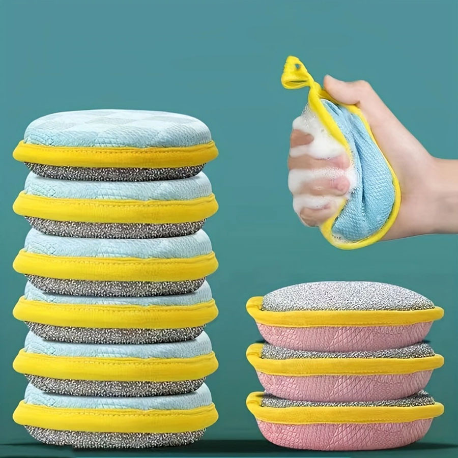 5 Peças De Esponjas De Lavar Louça Dupla Face-Perfeitas Para Limpeza Doméstica E Utensílios De Cozinha ! Hotéis Cozinhas
