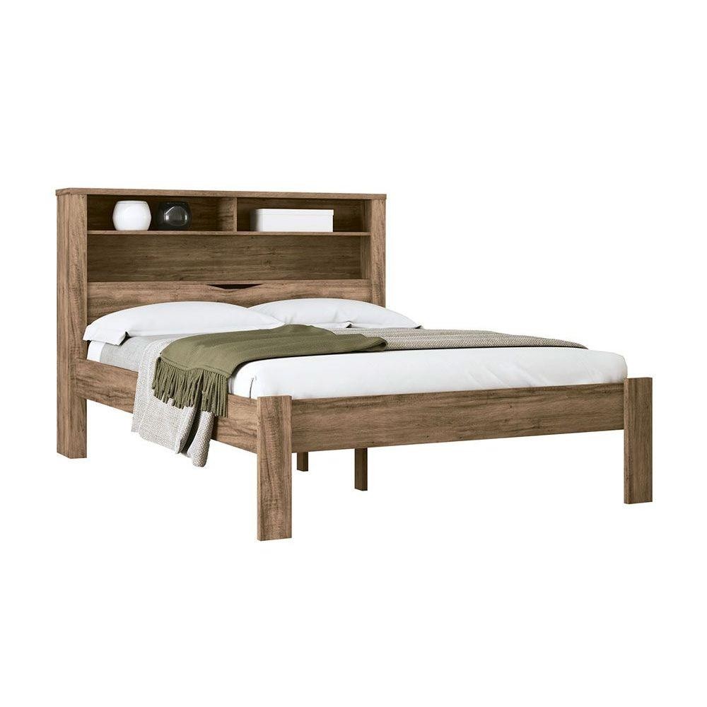 Cama de Casal Invicta com Baú + 2 Nichos Atacama - Santos Andirá em Oferta na Shopee