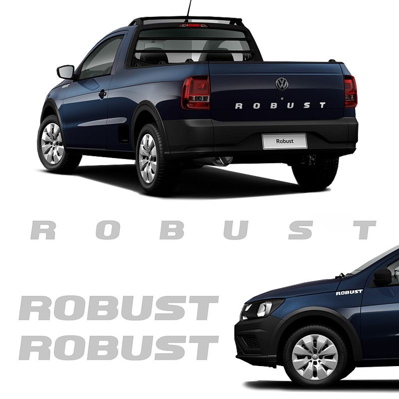 Kit 3 Adesivos Saveiro Robust Emblema Cinza Modelo Original em Oferta na Shopee