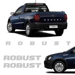 Kit 3 Adesivos Saveiro Robust Emblema Cinza Modelo Original