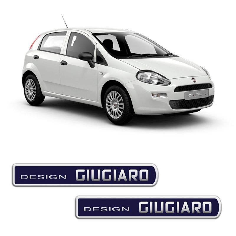Par de Emblemas Adesivo Fiat Punto Design Giugiaro Resinado em Oferta na Shopee