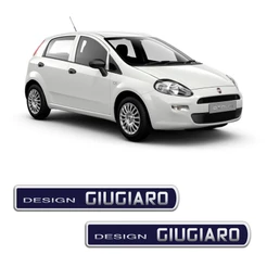 Par de Emblemas Adesivo Fiat Punto Design Giugiaro Resinado