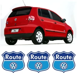Kit Com 3 Emblemas Route Fox Space Fox Adesivo Volkswagen